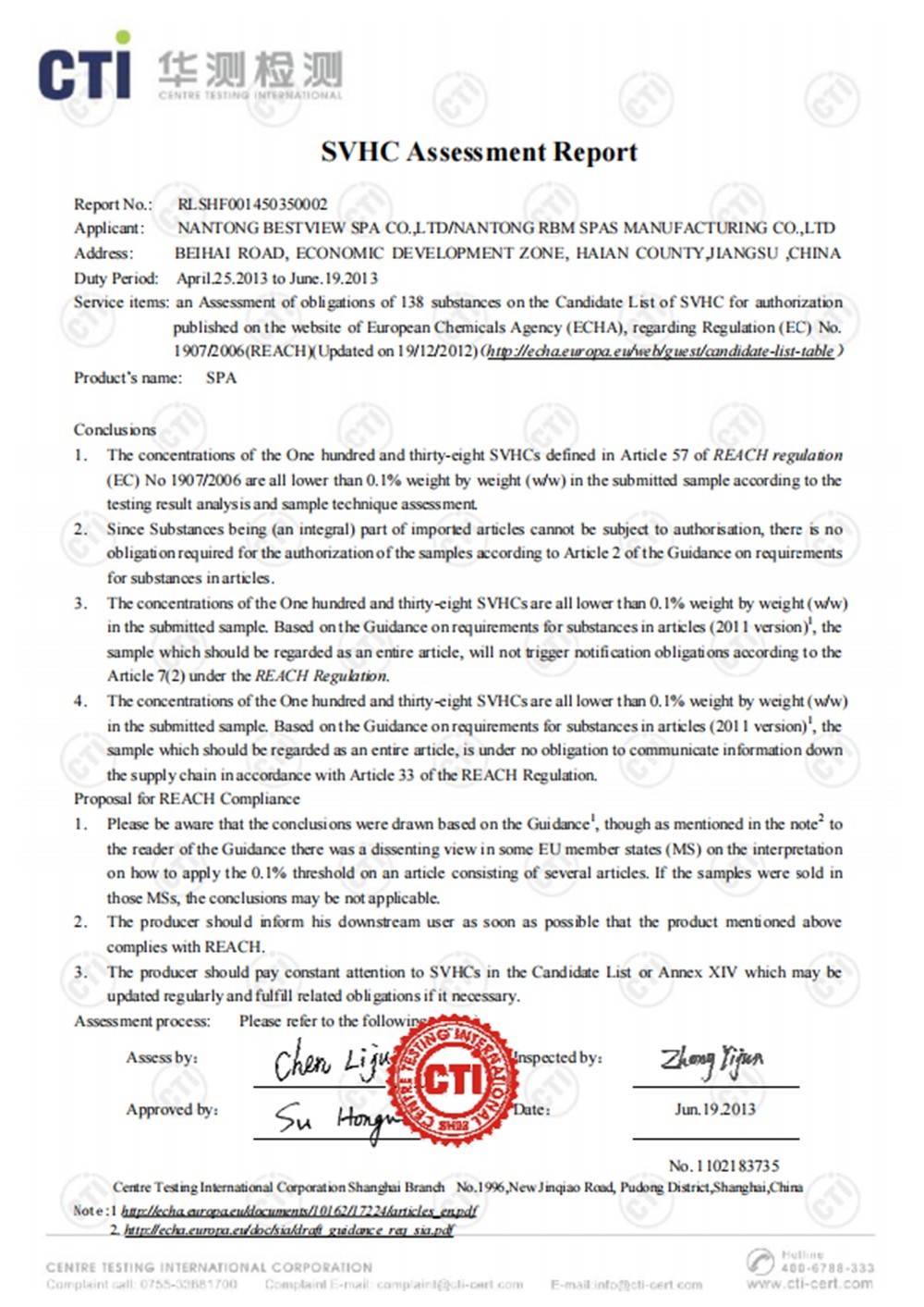 SVHC Assessment Report-RLSHF001450350002
