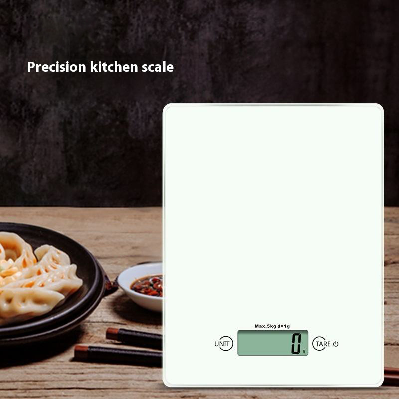 Electronic Digital Display LCD Kitchen Scale In-Stock Glass Baking Gram Scale for Weight Measuring Battery Kitchen Gift