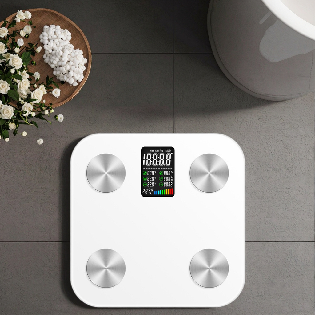 180KG for Bluetooth Smart Body Fat Scale 4 Sensor Bathroom Scales for Home Analyzes Body Composition Fat App Measurement for