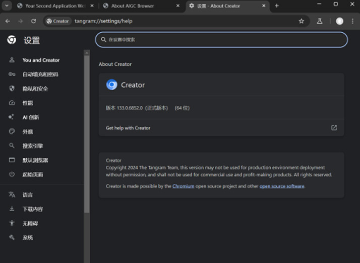 Creator is a web browser:
