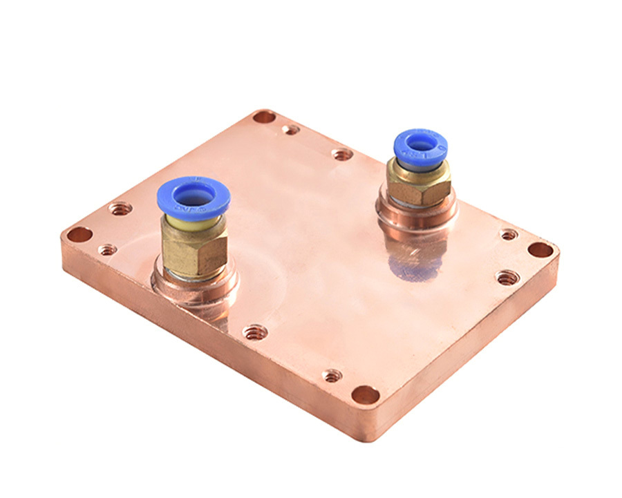 Brazing copper base with CNC machining channels Liquid Cold Plate