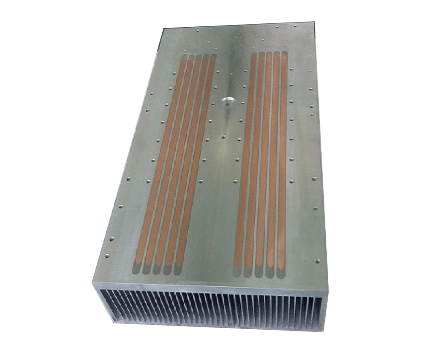 Buried Heat pipe with extrusion heat sinks