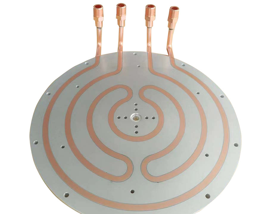 Thermostat thermal circle double flow copper liquid cold plate
