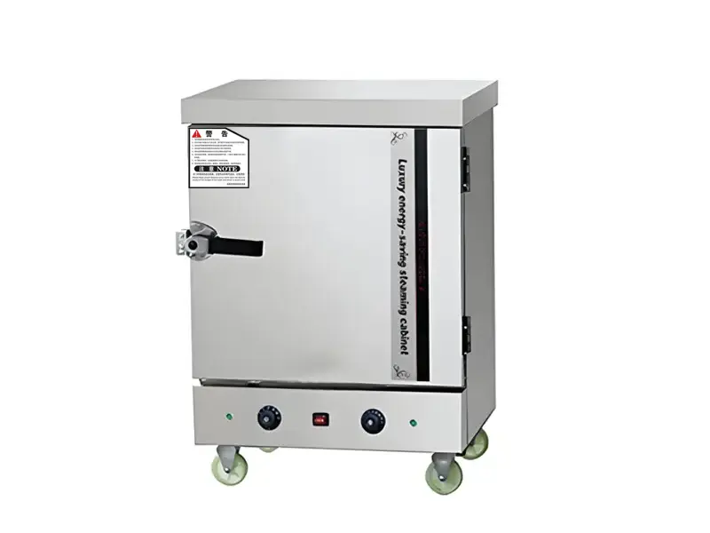 Knob-controlled Timed Single-door 6-Tray Rice Steamer with Temperature Control
