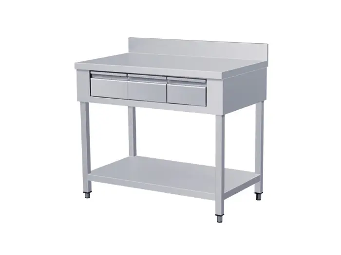 3 Drawers table with splash back