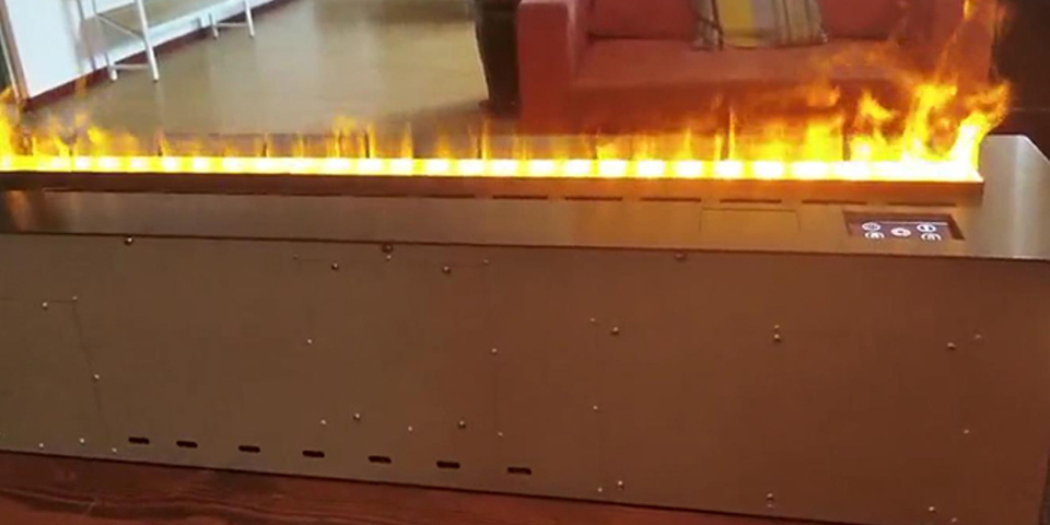 Chimeneas de vapor inteligentes con 3 niveles de ajuste de llama y panel táctil.