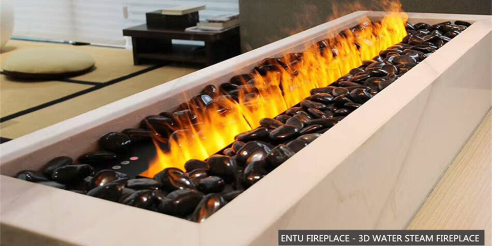 3D Water Steam Electric Fireplace With Stainless Steel Surface