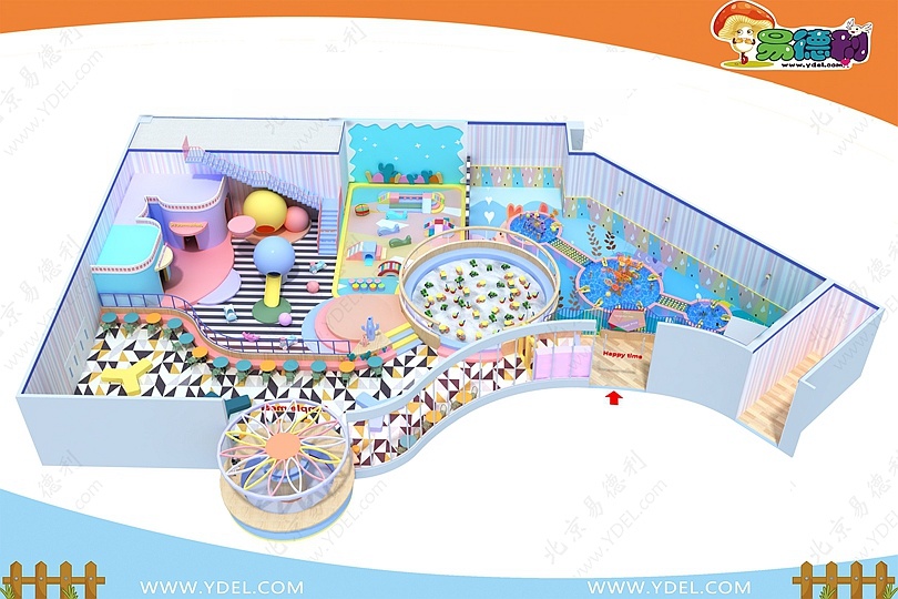 Macaron color Naughty castle for kids