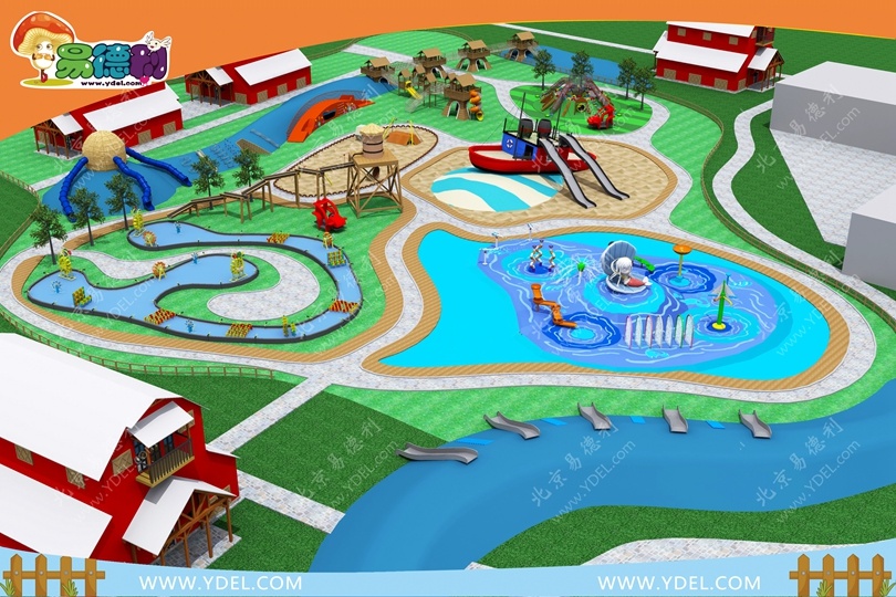 Outdoor children's water park equipment overall planning
