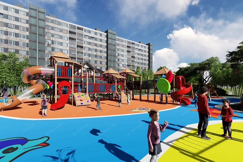 Kindergarten Wooden Children's Slide
