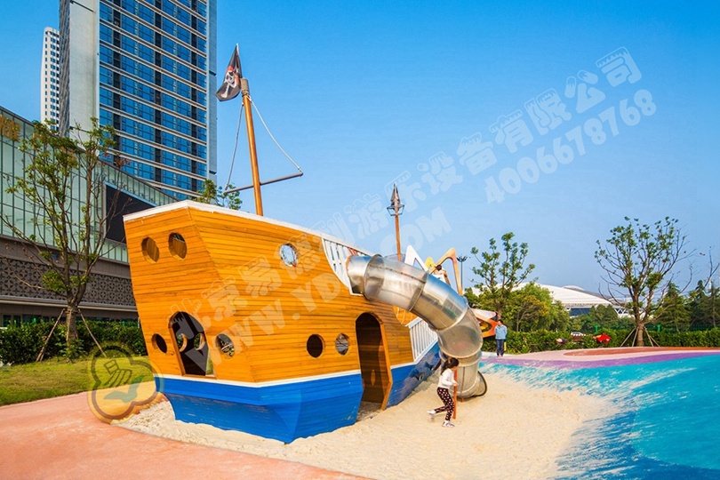 Outdoor pirate ship playground