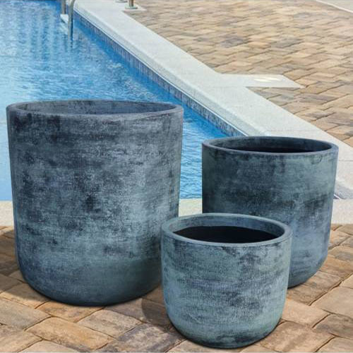 Dark Gray Cylinder Planter, Set of 3