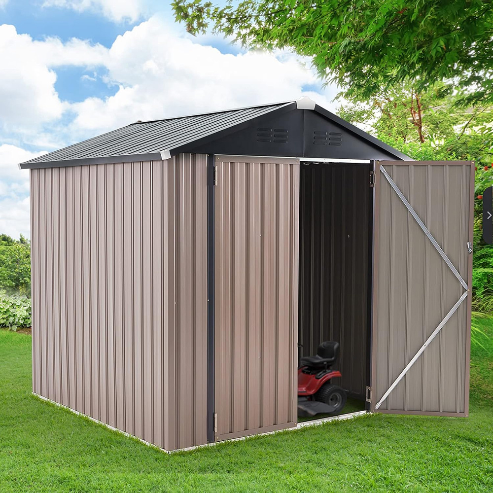 U-MAX 6 x 6FT Outdoor Storage Shed, Lockable Bike Shed,Garden Shed &Tool Shed for Backyard, Patio, Lawn