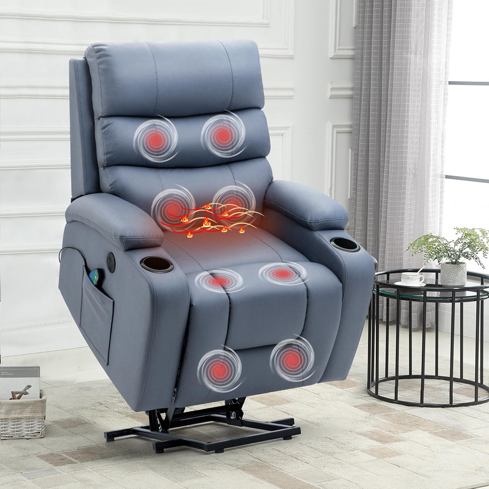 Homrest Power Lift Recliner Chair with Massage & Heat, Cup Holders & USB Port