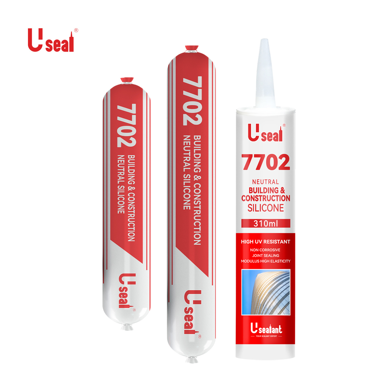 7702 Construction Building Weatherproof Neutral Silicone Sealant Wholesale Factory Stronger Adhesion Freeze & Sun Proof