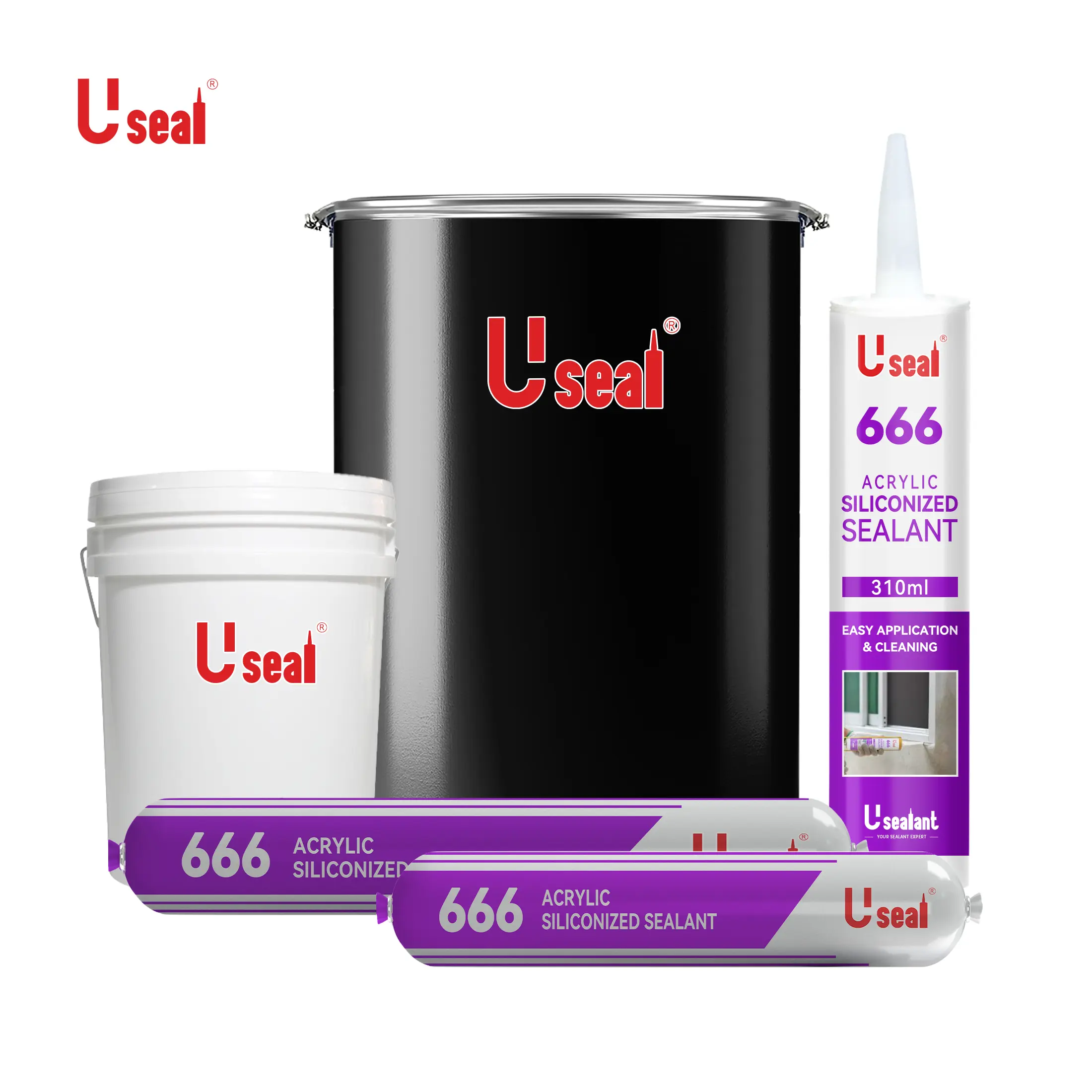 666 Siliconized Acrylic Sealant Superior Adhesion and Good Elasticity Sealing Low Movement Joints