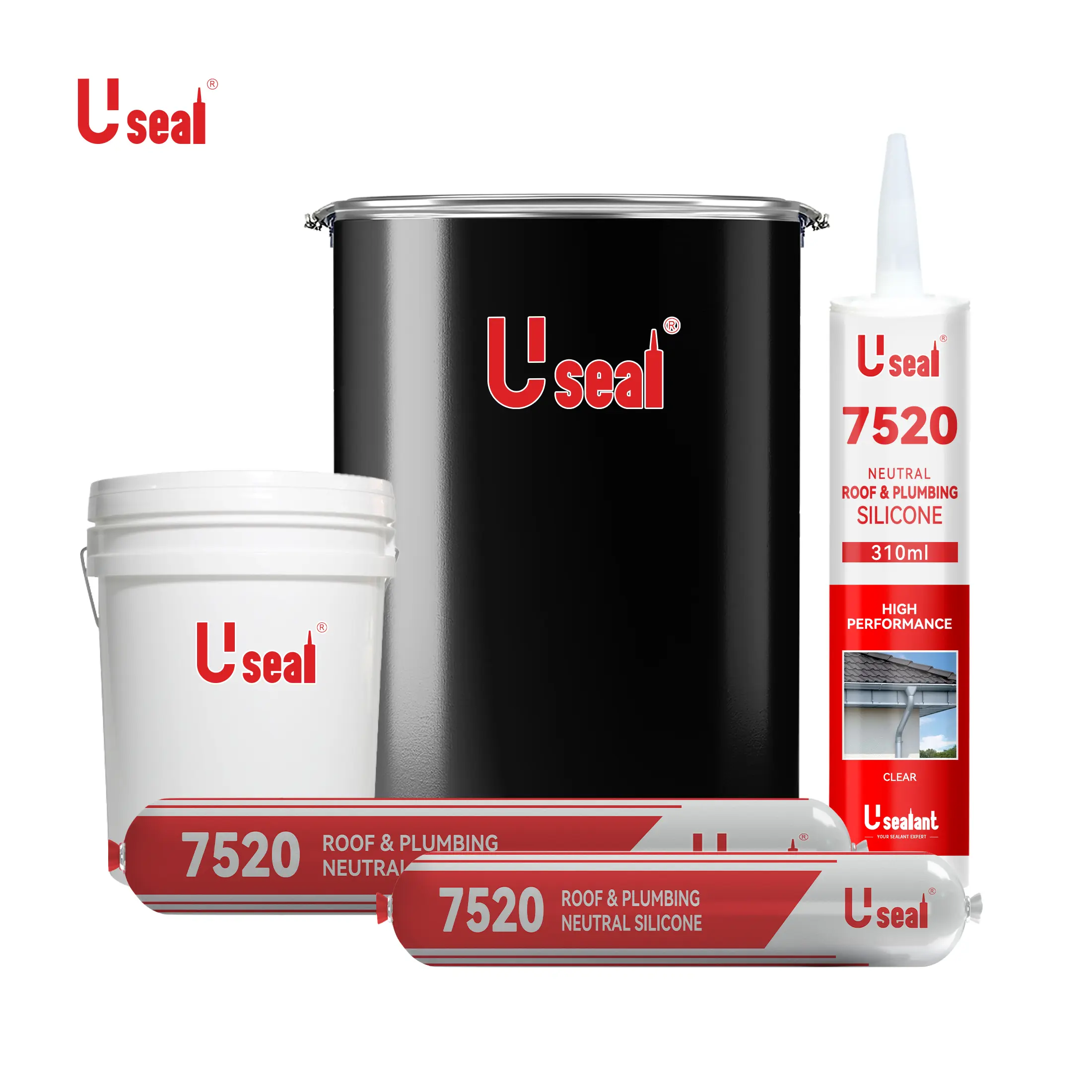 7520 Roof & Plumbing Neutral Silicone sealing connection for plumbing, spouting, roofing, flashing, cladding and guttering