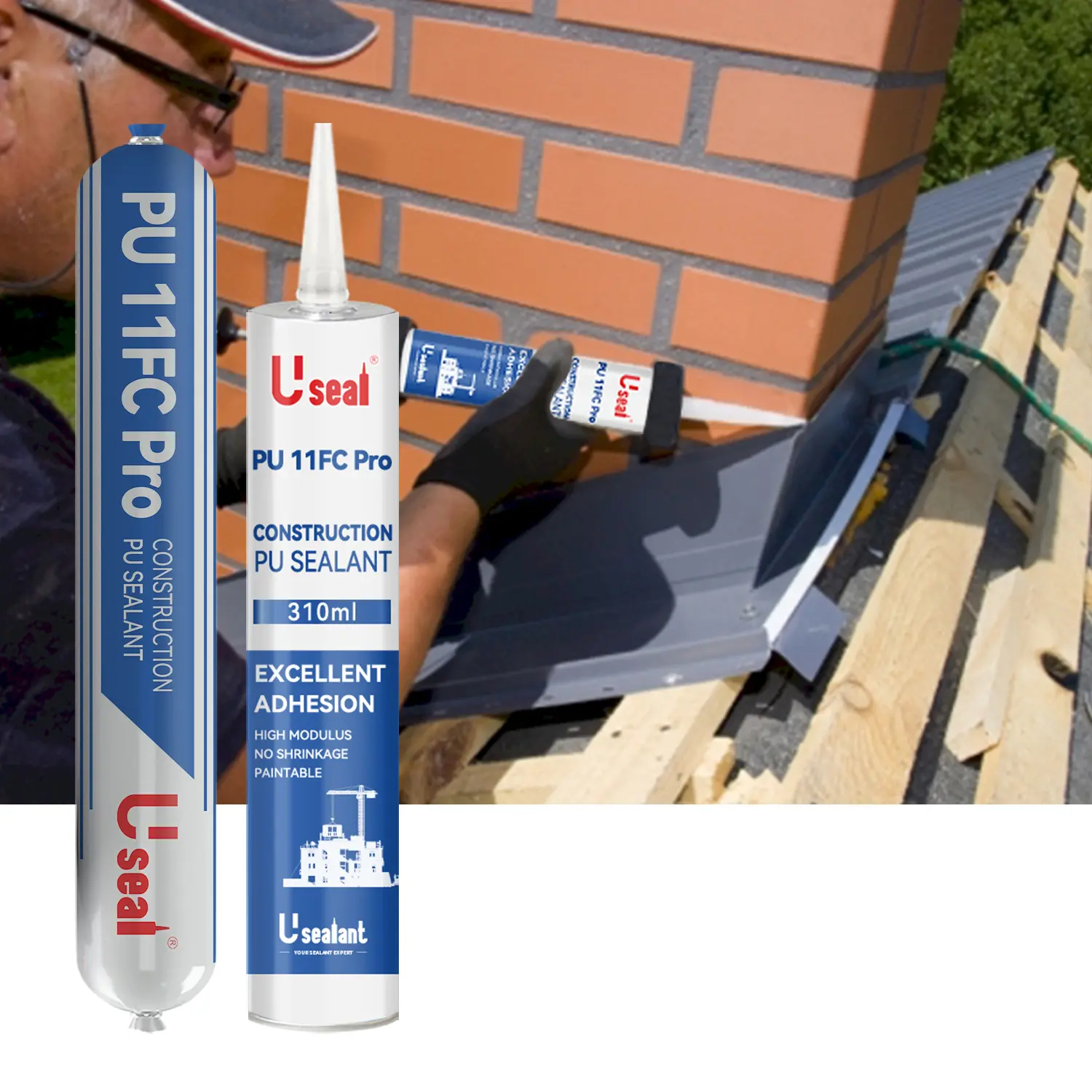 PU 11FC Pro High Modulus Universal Construction Building Polyurethane Sealant for Concrete, Sidewalk Expansion Joint Filler Waterproof Caulk