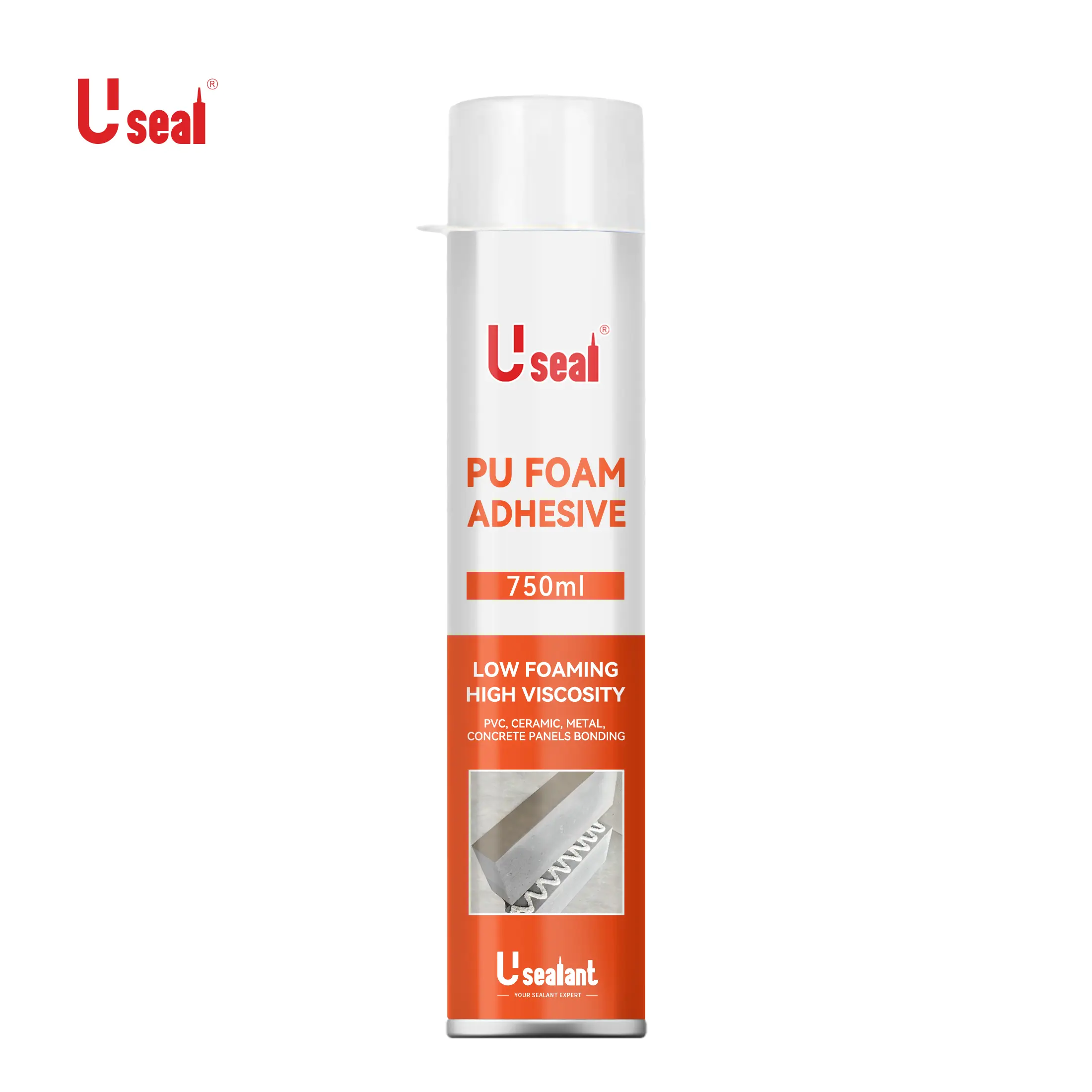 Low Foaming High Viscosity PU Foam Adhesive Glue Bonding For PVC, Ceramic, Metal, Concrete Panels