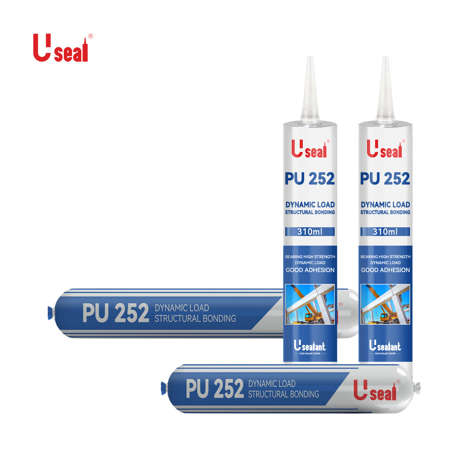 PU 252 Structural Bonding Polyurethane Construction Strong Adhesive Sealant for Aluminum Steel Ceramic Industry Chemical Sealer