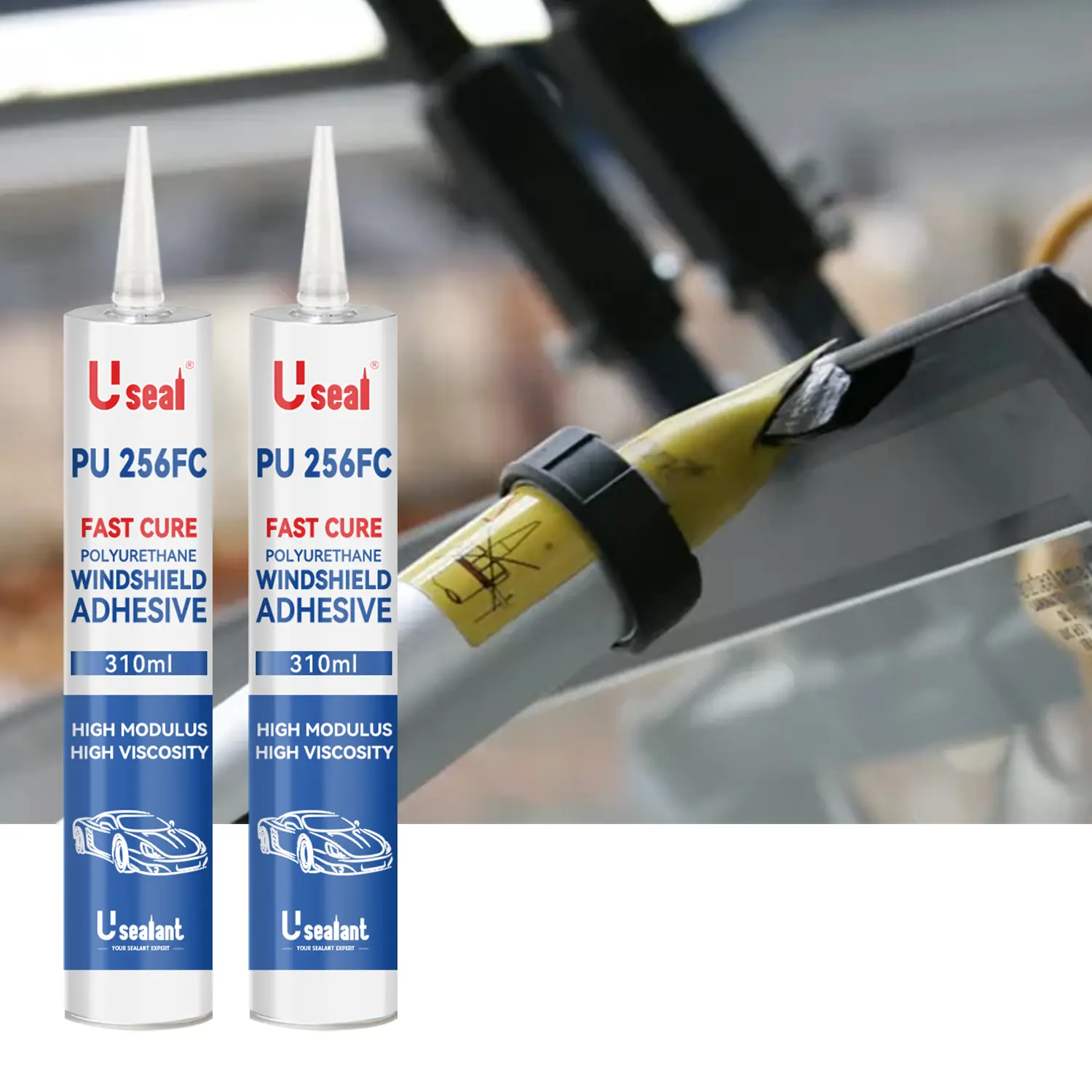 PU 256 Primerless Auto Glass Sealant Adhesive Windshield Repair Kit Medium Viscosity