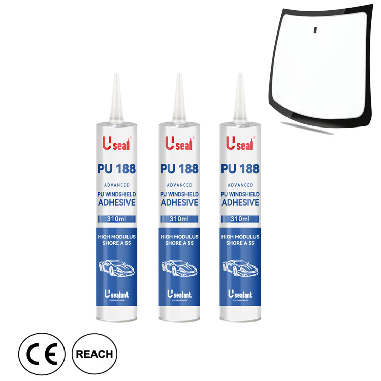 PU 188 Advanced Polyurethane Windshield Sealant Adhesive High Bond Strength Automotive Window Glass Glue Black