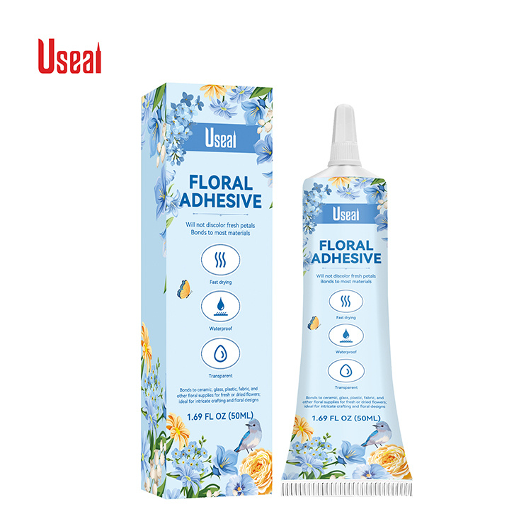 Clear Plastic Stick Golden Floral Geometric Texture Shelf Liner in Tube Oasis Floral Adhesive Glue