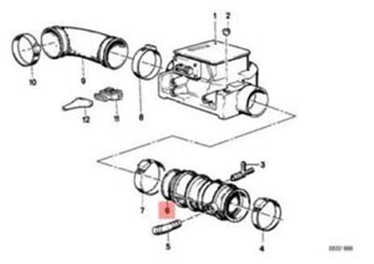 Rubber intercooler hose intake pipe suitable for BMW 6 E24 OE NO. 13541707080