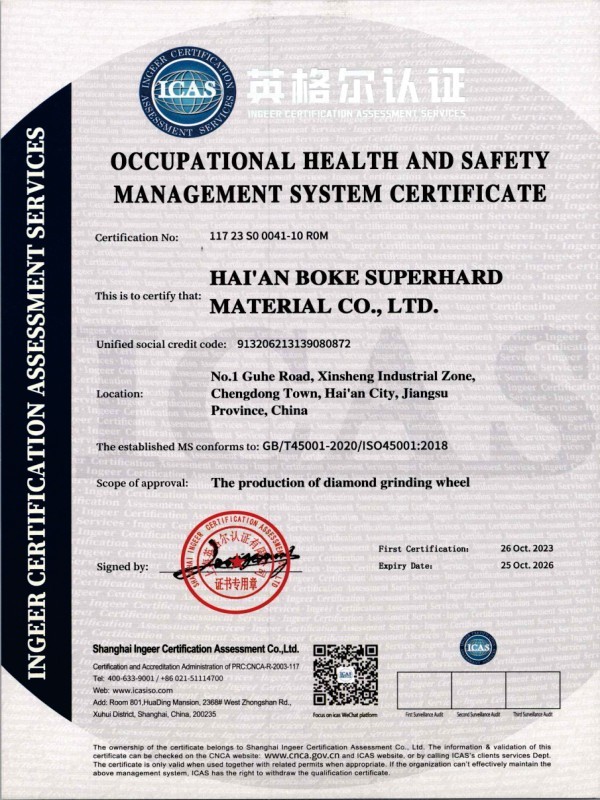 Occupational Health and Safety Management System Certification
