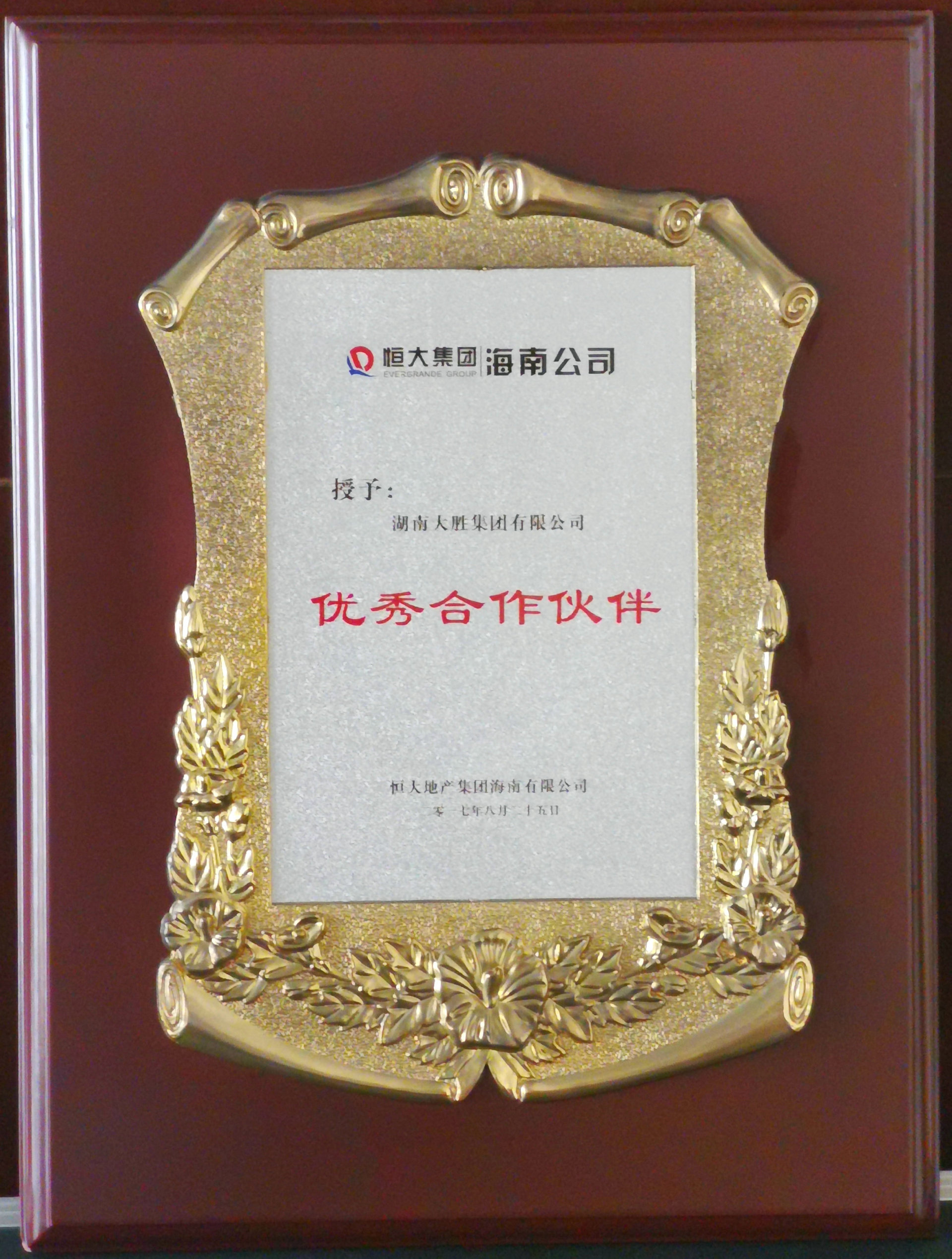 恒大優(yōu)秀合作伙伴