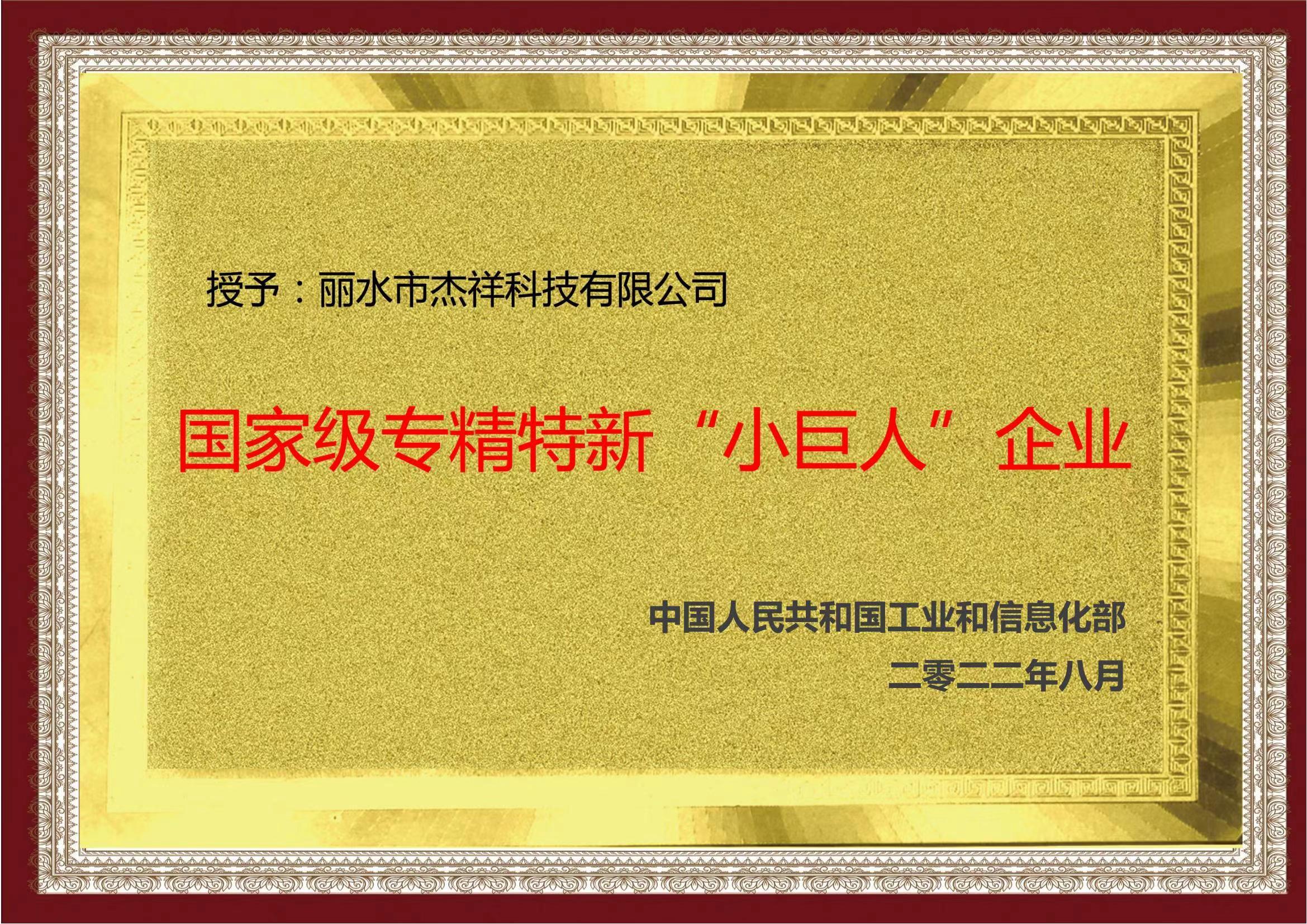 小巨人企业证书