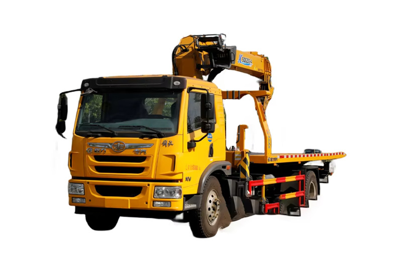 FAW 6-Wheeler 10 Tons Wrecker Trucks With 8 Tons Crane Truck