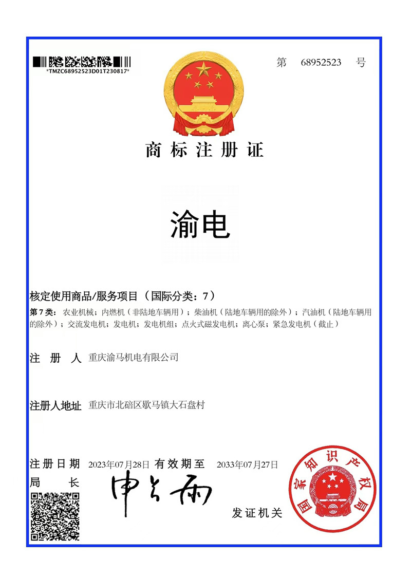 Trademark Registration Certificate Trademark Registration Certificate