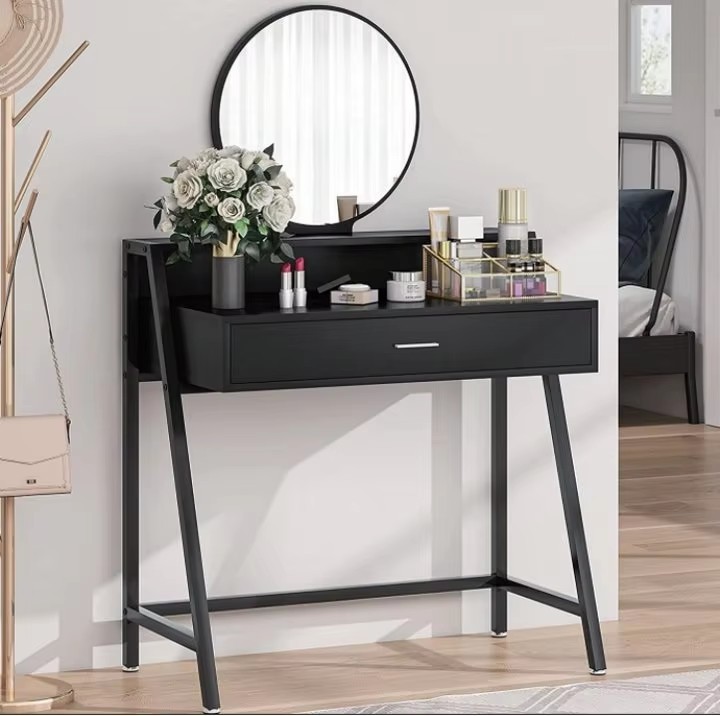 modern minimalist dressing table with a vanity mirror for the bedroom
