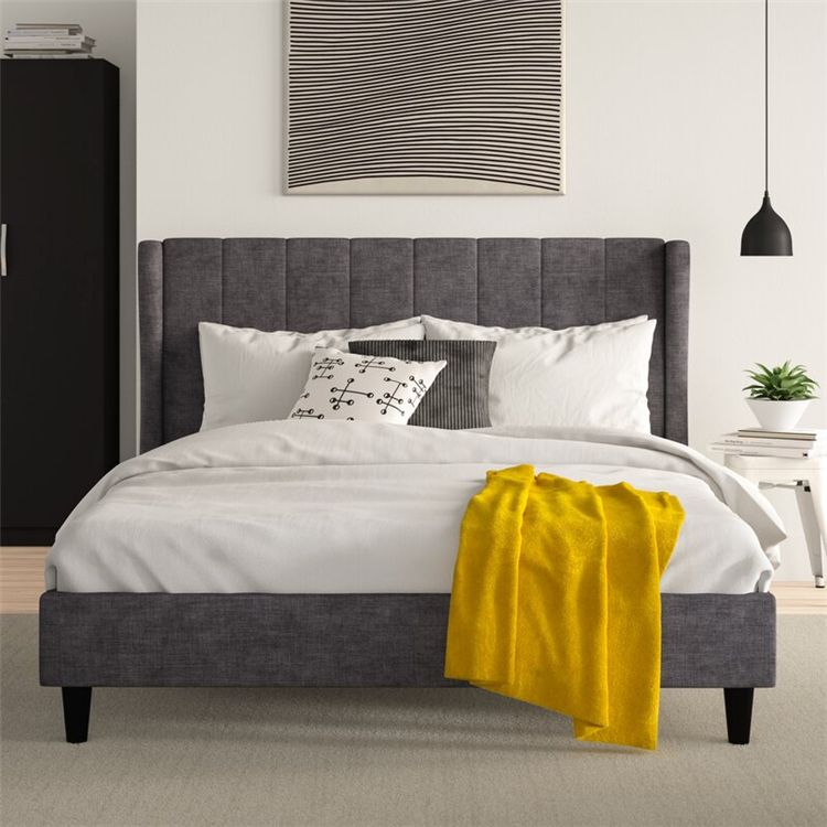 Modern Style Fabric Bed king Queen Size