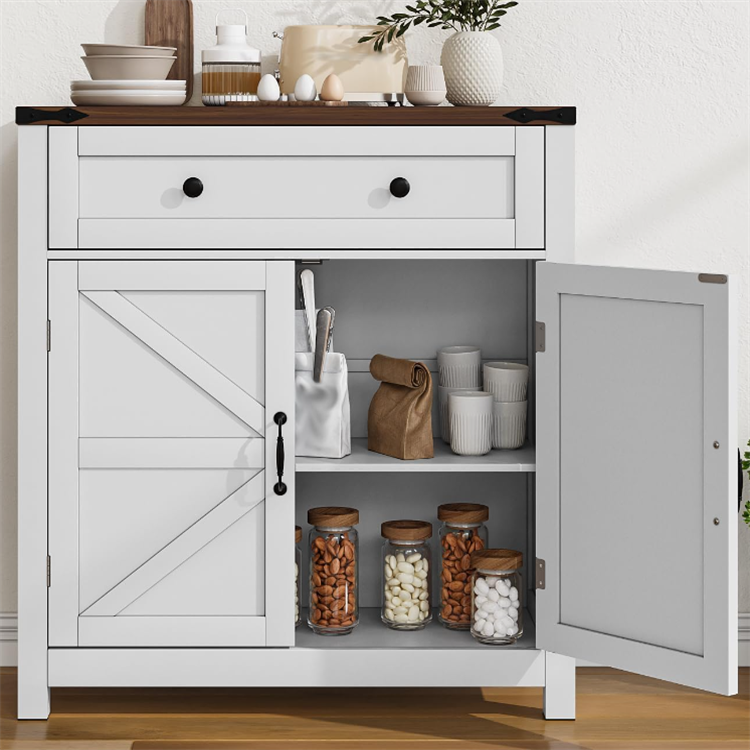 High Quality Farmhouse Wooden Storage Cabinet