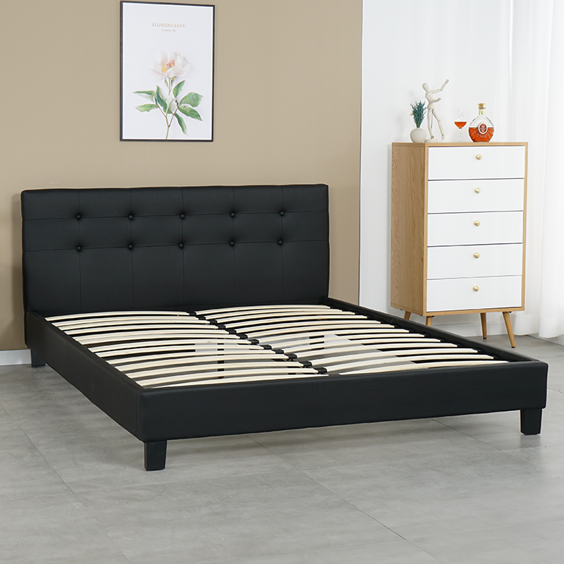 Queen & king Size Platform Twin Bed Leather Pu Bed
