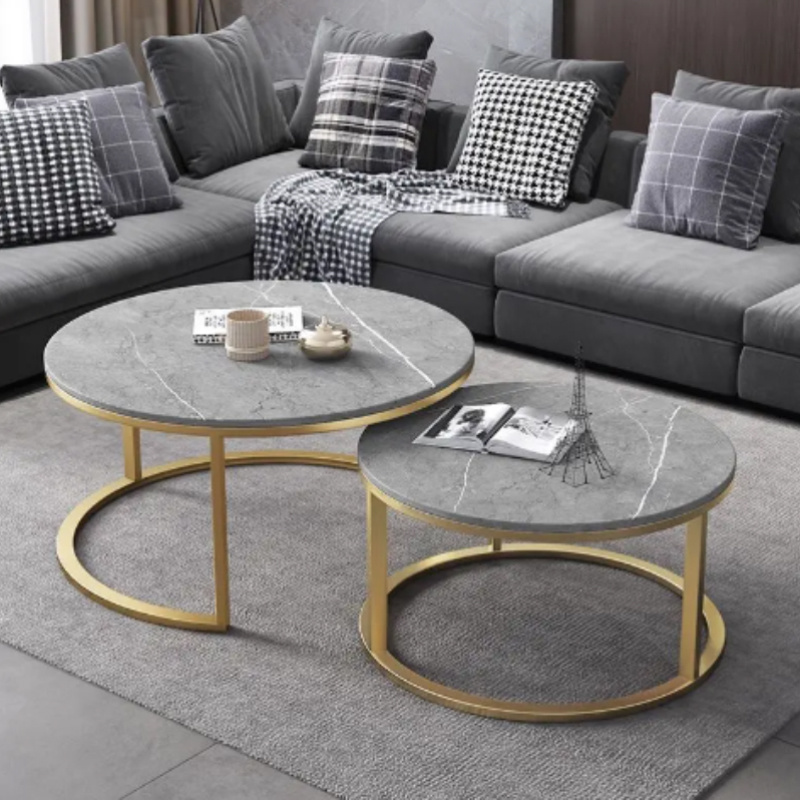 Marble Stone Mdf Wood Coffee Table