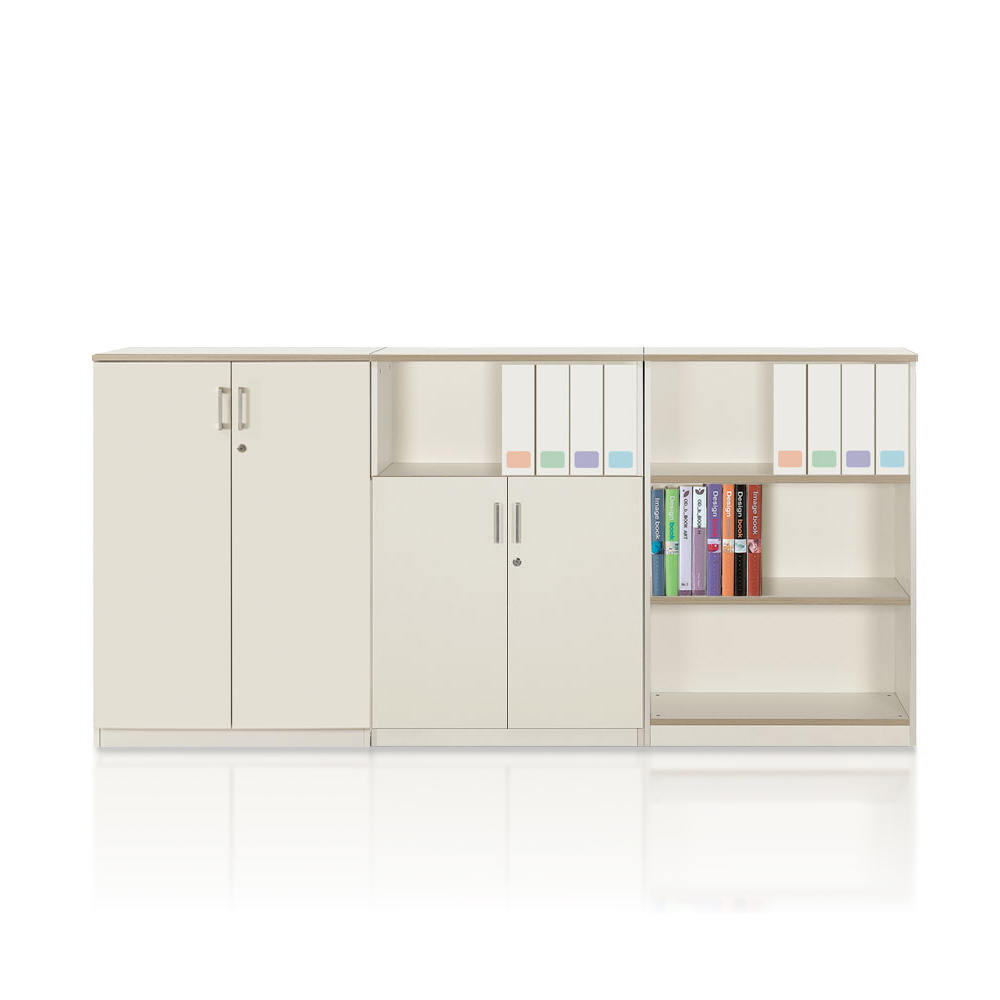 3-section storage cabinet (cream white)