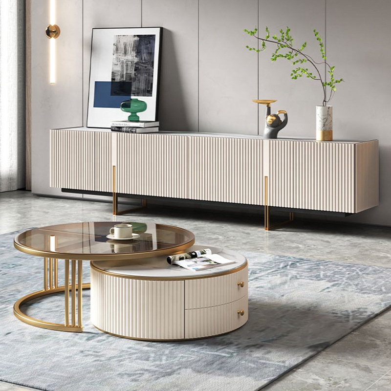 Minimalist Style White TV Unit Stand