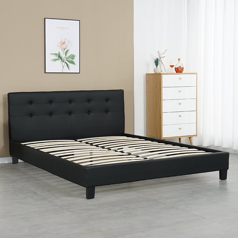 Queen & king Size Platform Twin Bed Leather Pu Bed