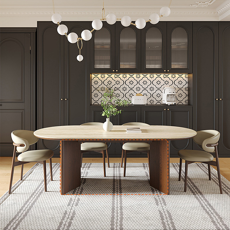 6 Seater Walnut Restaurant Dinner Table