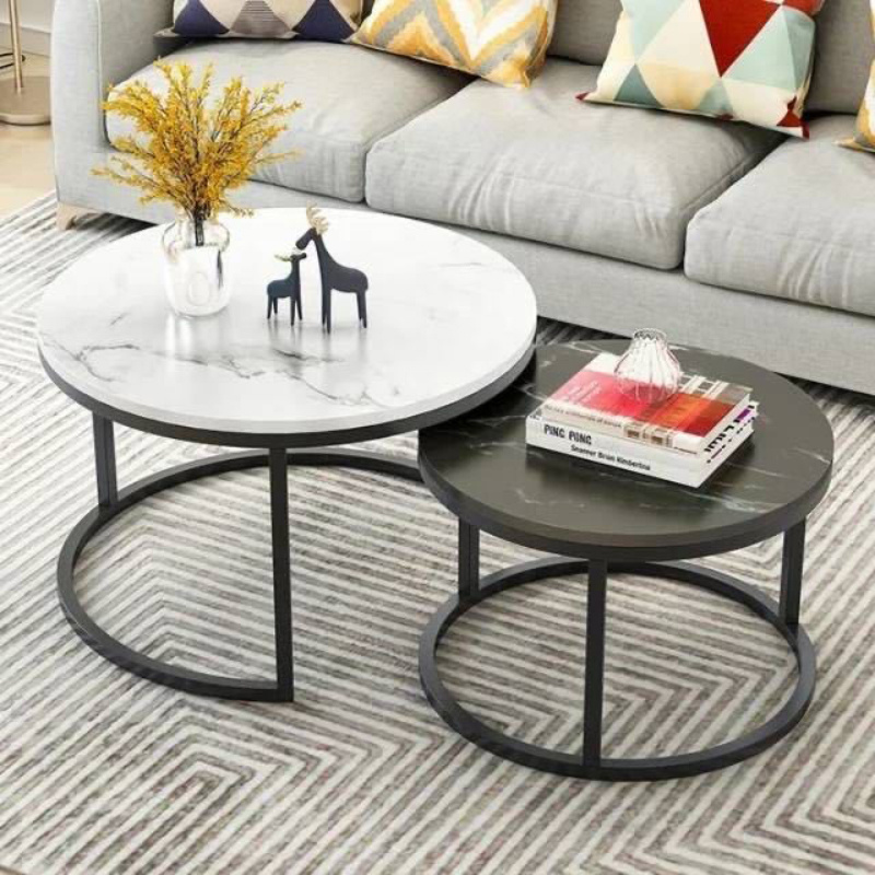 Marble Stone Mdf Wood Coffee Table