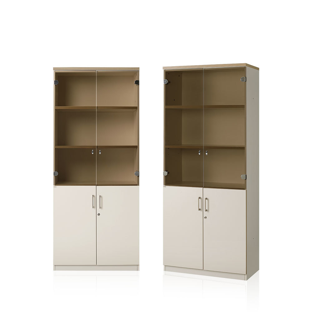 7 Series Semi-Glass Cabinet Set (Cream White)