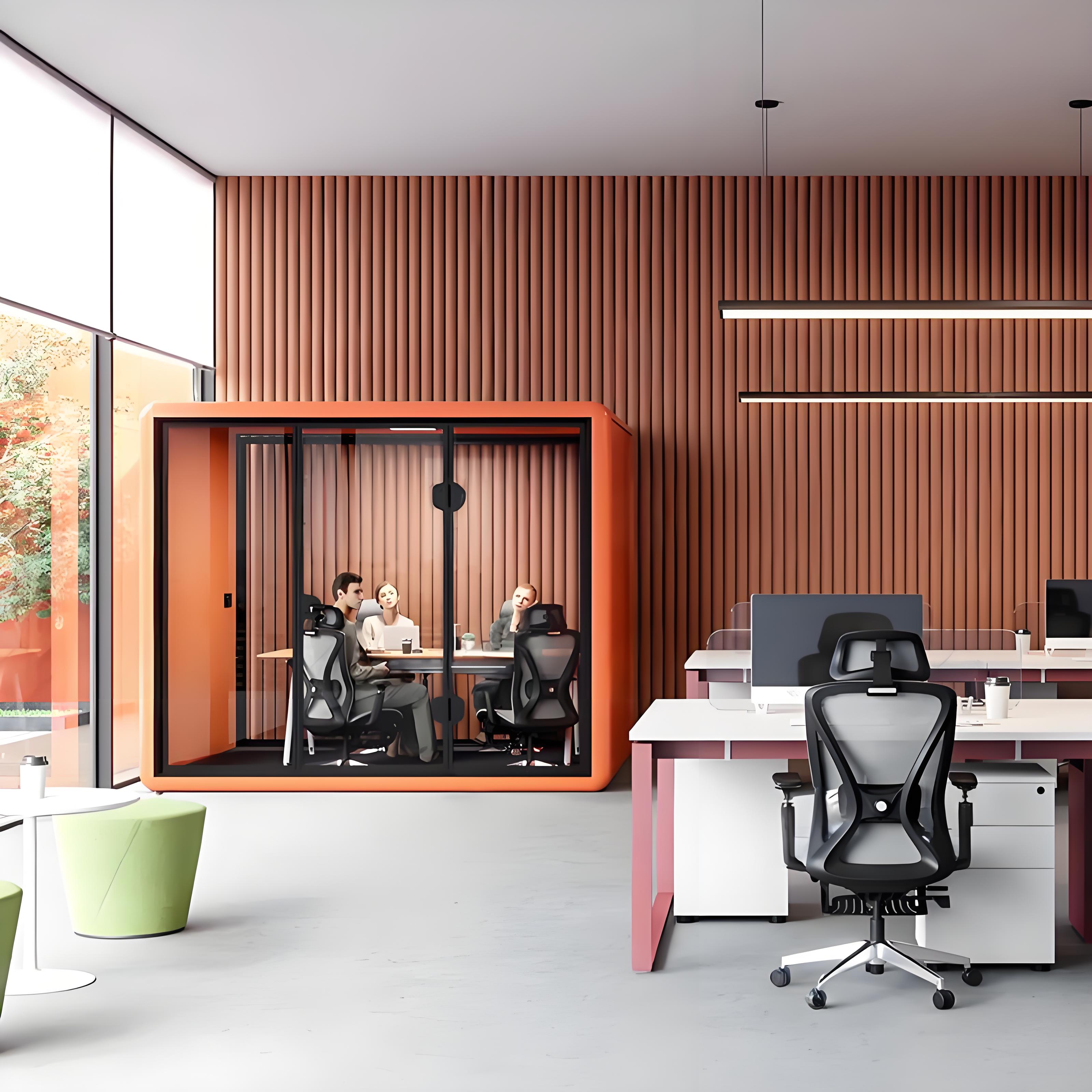 4-6 People Office work Pod,Privacy Soundproof Meeting Booth