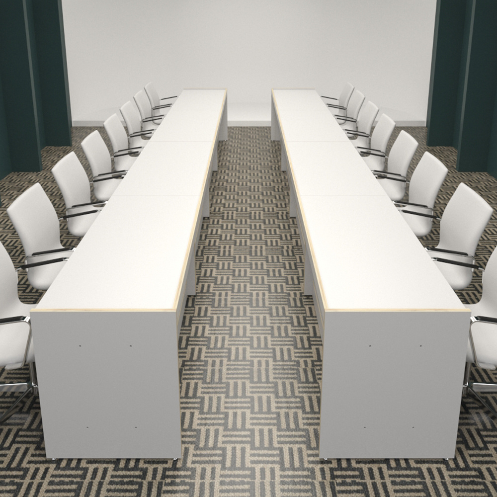 Conference Table (cream white/II-shaped)