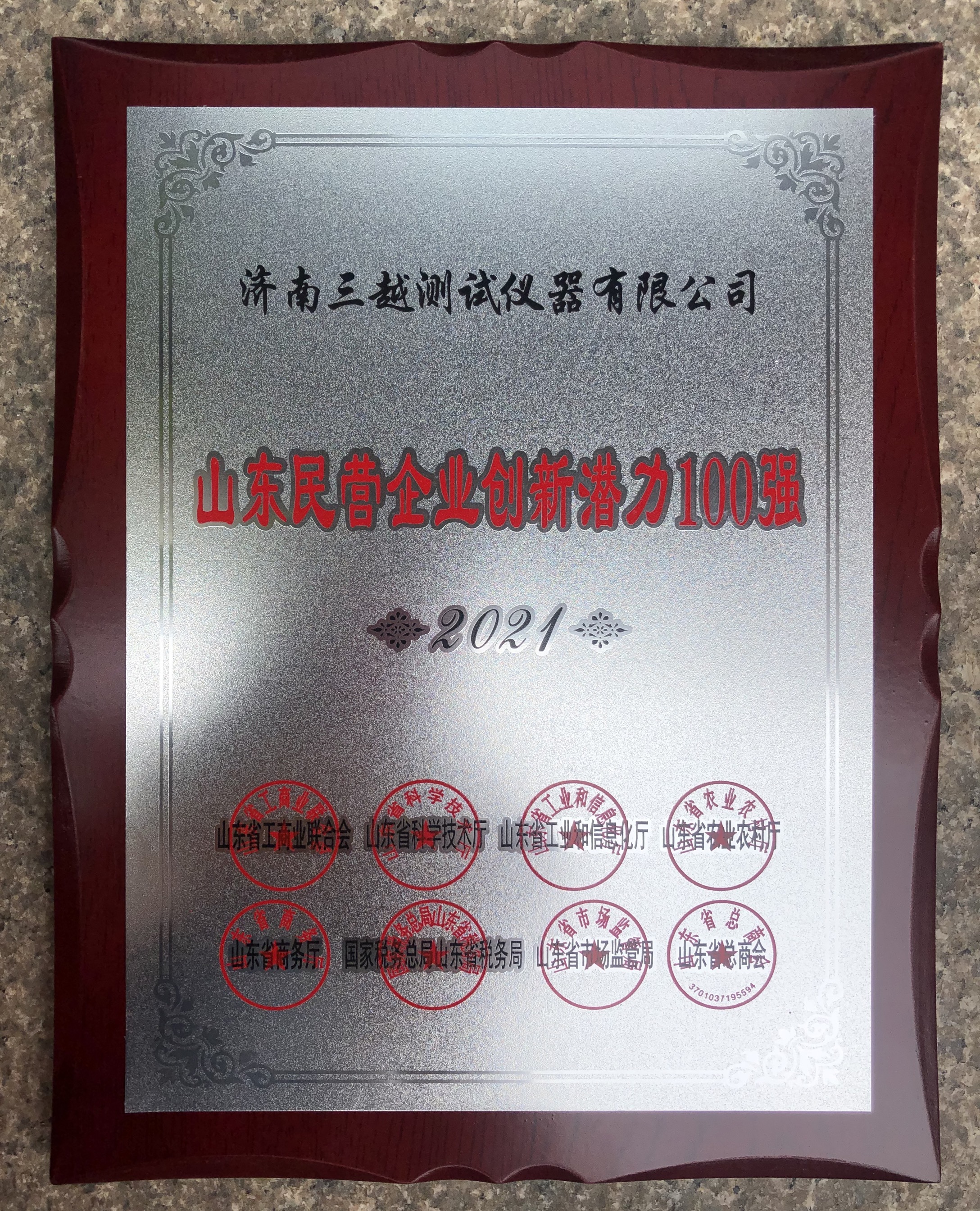 Top 100 Innovative Private Enterprises in Shandong