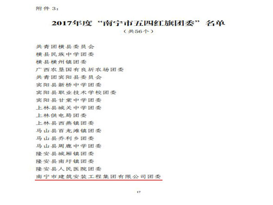 南寧市建筑安裝工程集團(tuán)有限公司