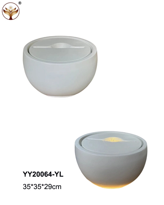 Circular magnesium oxide indoor and outdoor fountain decoration with led light