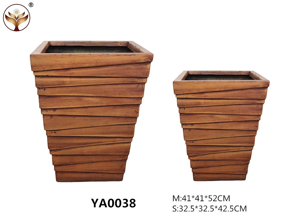 Wholesale of non-standard shaped yellow magnesium oxide flower pots